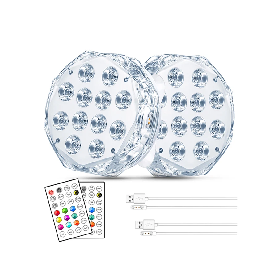 Светодиодный магнитный перезаряжаемый светильник с дистанционным управлением и прямой батареей для бассейна, водные фонтаны для наземных бассейнов с подсветкой