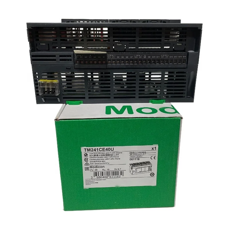 New OrigiOne M241 programmable logic controller TM241CE40U CPU module integrated with Ethernet port 40 points IO for Schneider