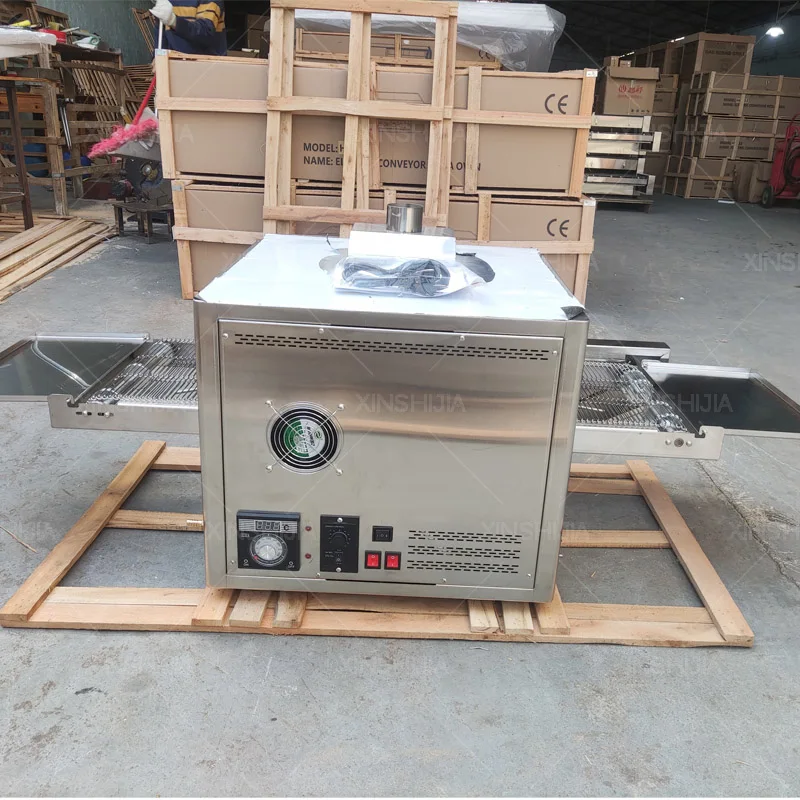 Commercial electric gas 12 18 32 inch countertop conveyor belt roti pita bread pizza baking machine
