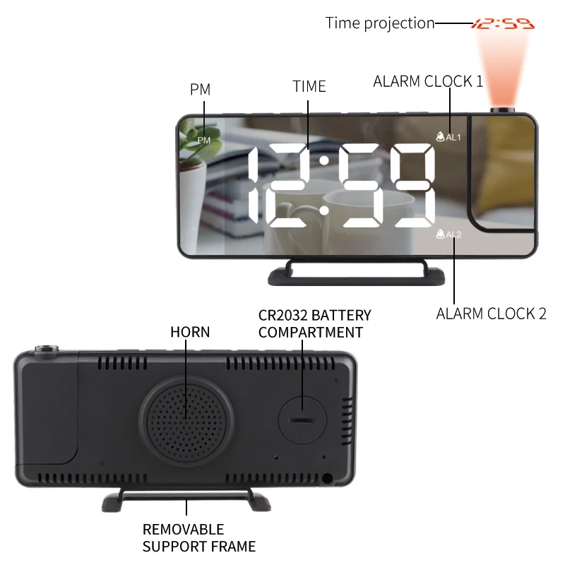 Projected Clocks Led Clock Project Am Radio Table With Digital Wall Projection Alarm Usb Charger Mirror Projector Fm Time