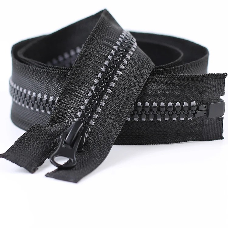 Custom Yellow Plastic Contrast Color Single Open Ended Resin Zipper #5