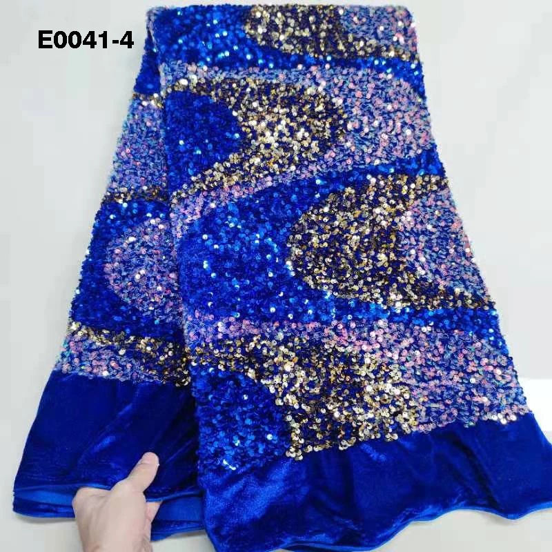 5 Yards One Piece Nigerian Women African French Sequins Lace Fabric For Dress Pink Embroidery Net Lace Fabrics