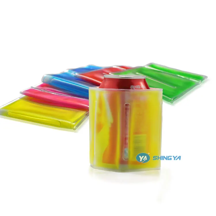 High quality plastic clear pvc gel ice pack single can cooler