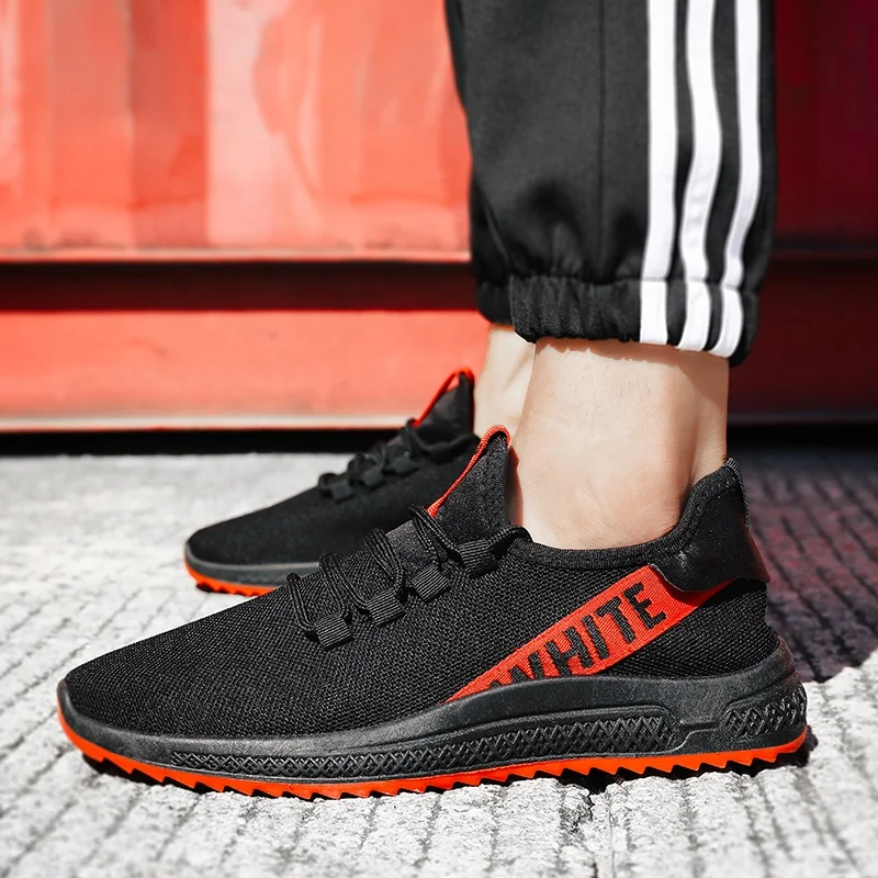 Повседневная спортивная мужская обувь, текстильная Весенняя дышащая новая обувь для бега, прочные низкие кроссовки в Корейском стиле
