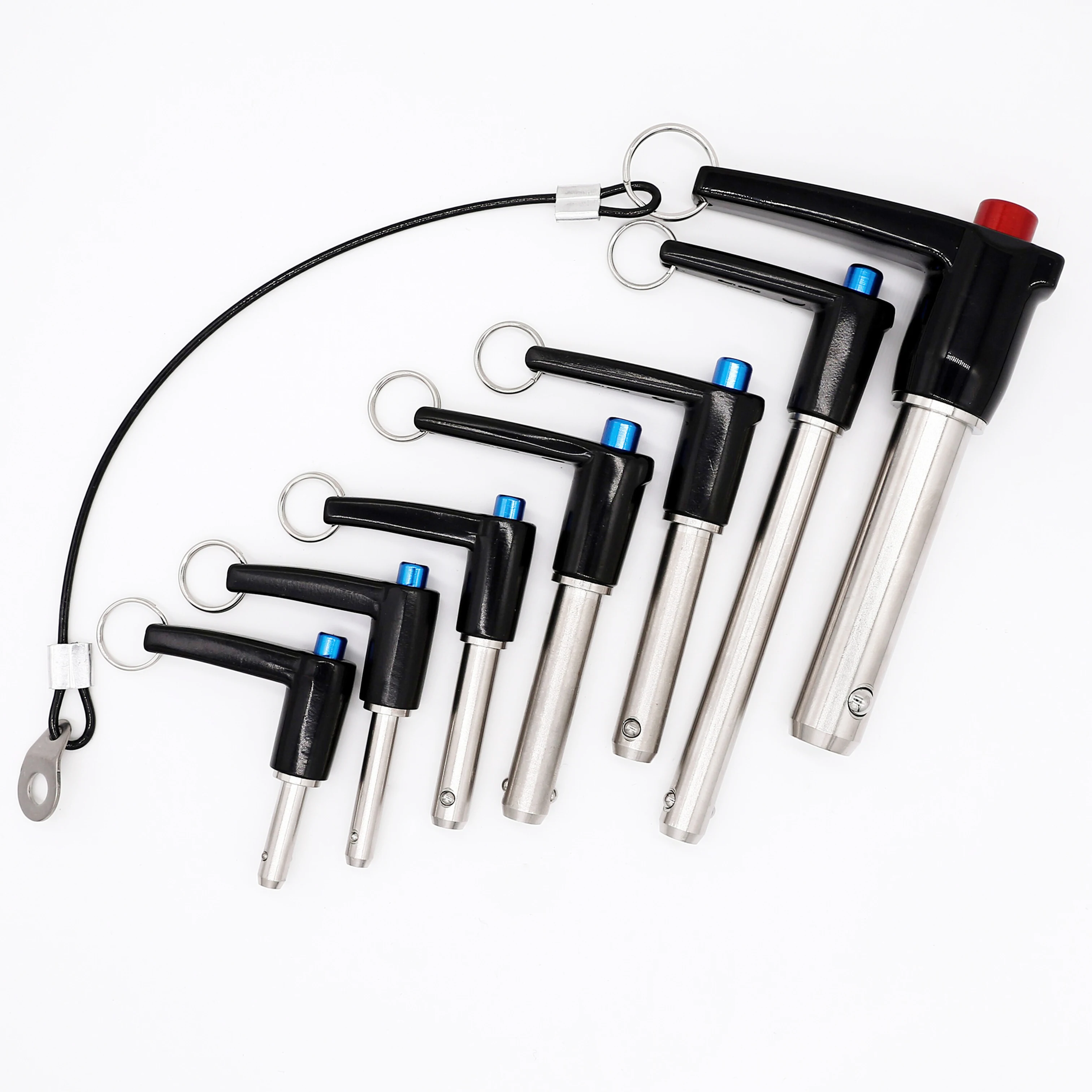 Chinese Manufacture High Pression stainless steel L type quick release spring loaded ball lock pin with rings