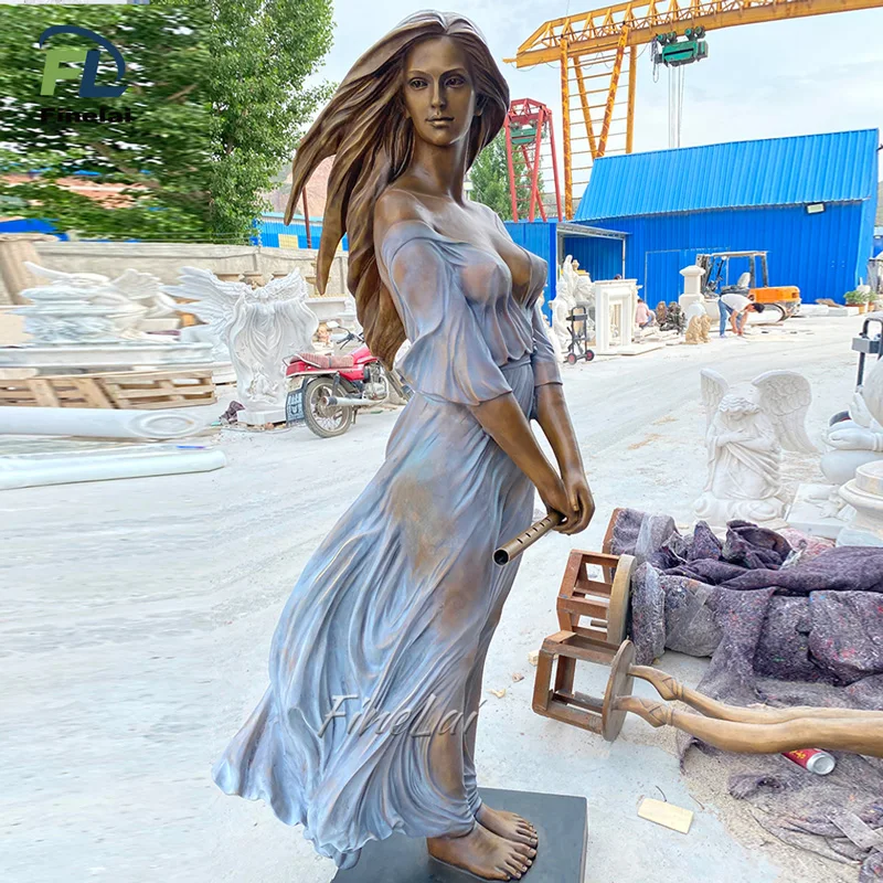 Finelai custom sexy sitting woman bronze statue life size lady figure sculpture statue for sale