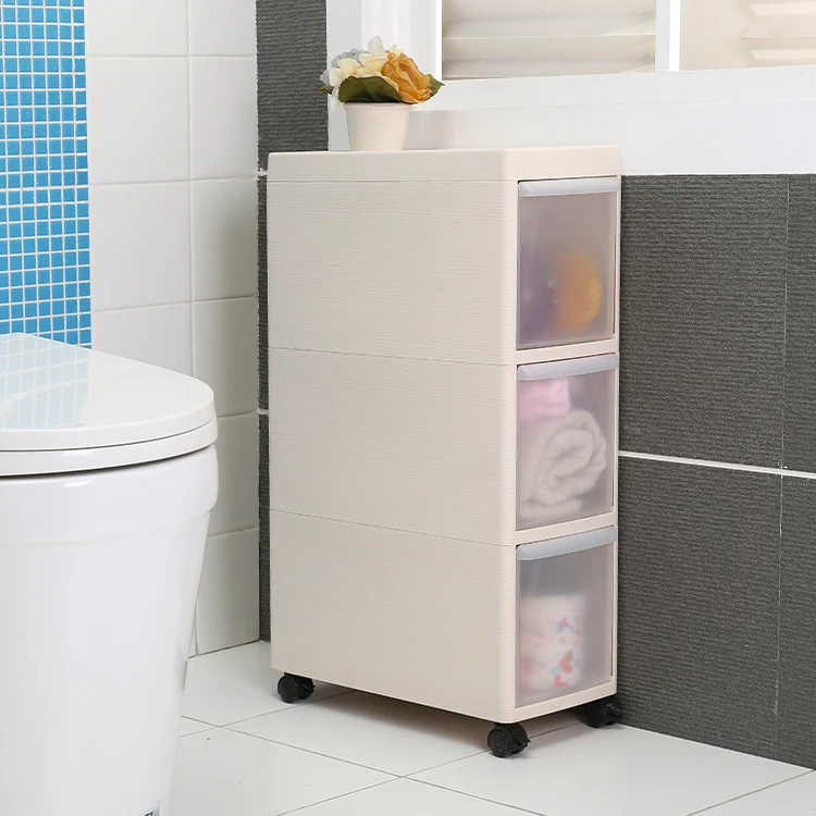 Bathroom Kitchen Pantry Safety Diy Clip Seam Narrow Storage Plastic Drawer Cabinet