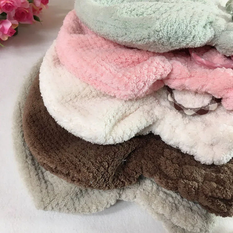 Reusable Wholesale Elastic Microfiber Turban Shower Towel Wrap Drying Hair Cap