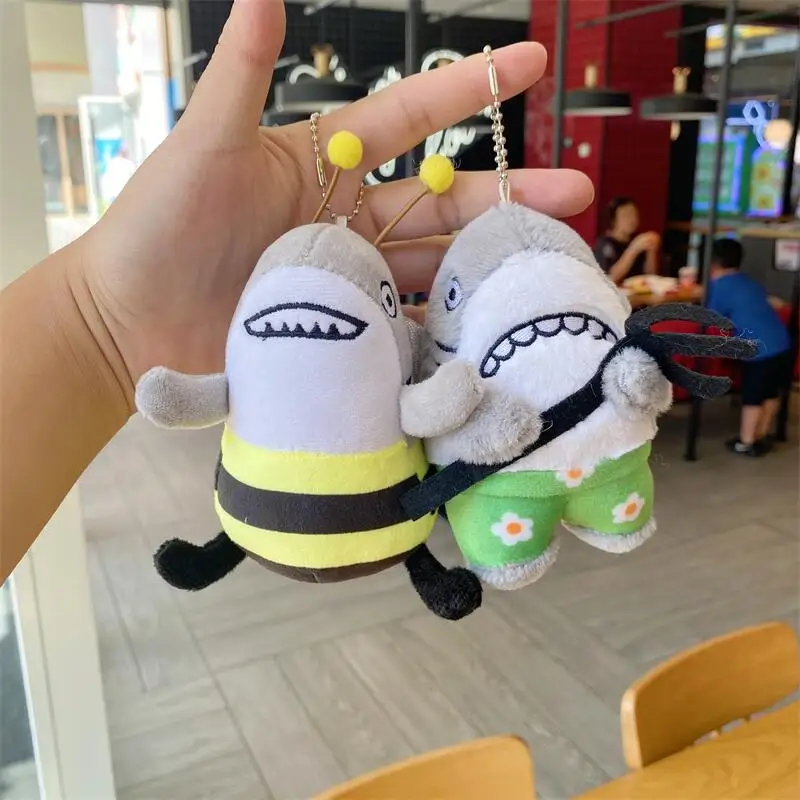 Взрывная Акула пчела брелок кулон смешная хлопковая плюшевая игрушка милый дизайн Мягкая Горячая с захватом машина кукла