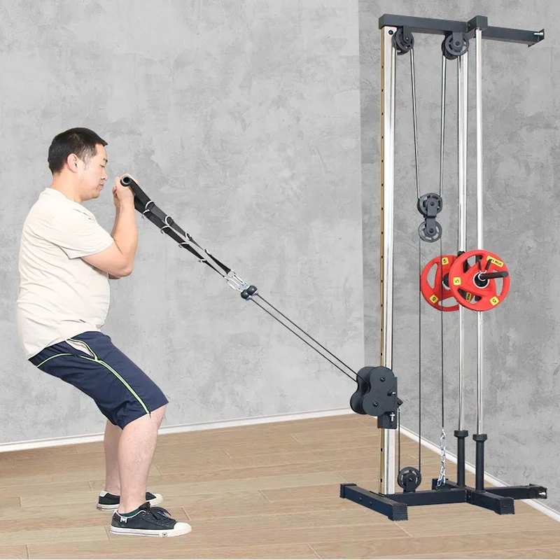 W1N Fly Trainer Home  Commercial Use Lat Pulldown Row Machine Wall Mount Cable Station With Adjustable Dual Pulley System