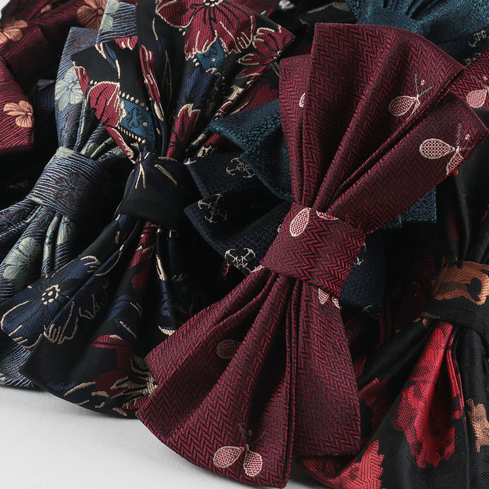 Wholesale Men Leather Buckle Bowtie Paisley Butterfly Knot Accessories Luxurious Bow Tie Black Cravat Formal Suit Wedding Ties