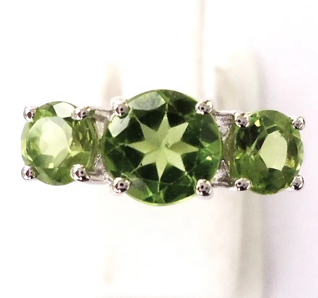 Genuine Natural Peridot in 925 Sterling Silver at Lowest Price Rings Gemstone Silver Rings
