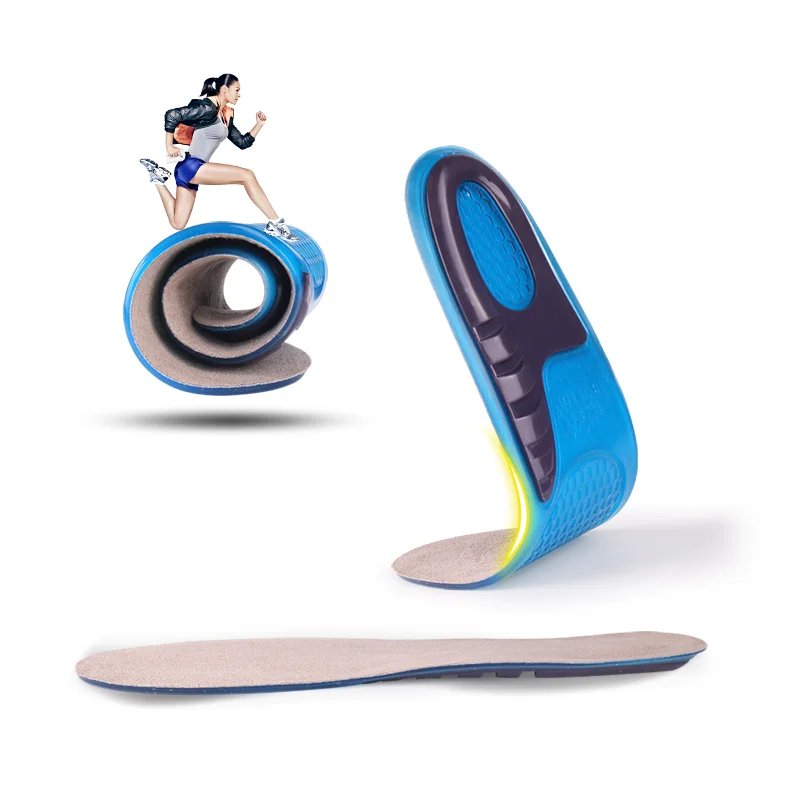 Спортивные массажные силиконовые гелевые стельки, поддержка свода стопы, ортопедические стельки для бега, обувь