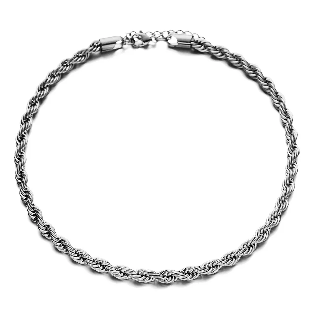 Non tarnish necklace Stainless steel twist chain necklace female hip-hop punk style personality clavicle sweater chain