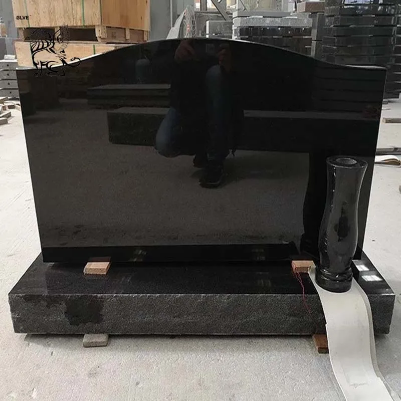BLVE Modern Designs China Black Marble Cemetery Headstone Monument Granite Grave Stone Tombstone Slab