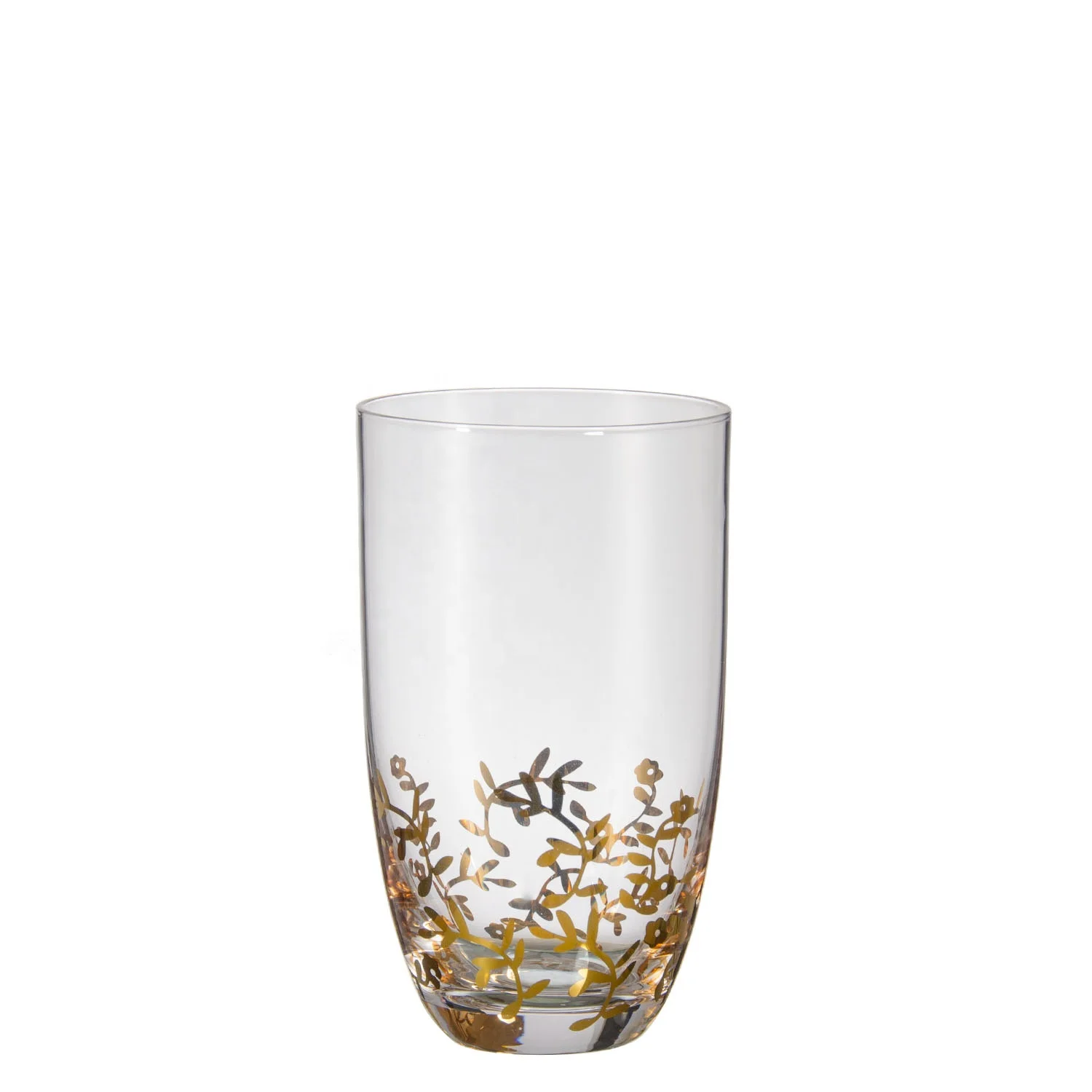 Wholesale custom Hand Blown Lead Free Crystal gold printed red wine glasses goblet set for wedding