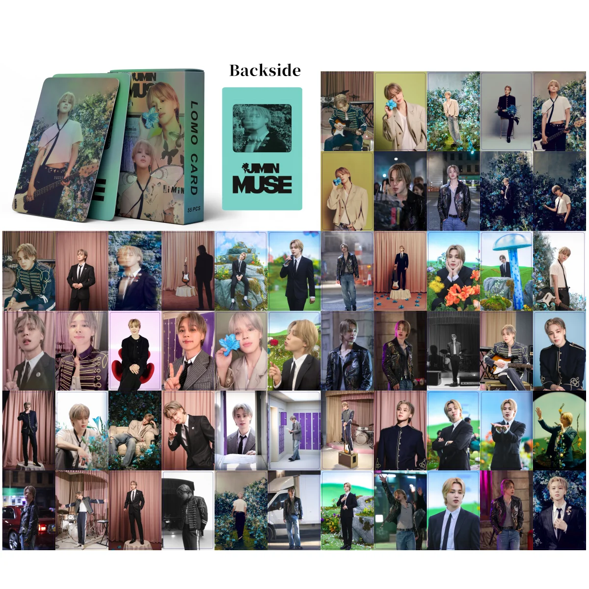 KPOP Photo Card Idol 55pcs/box Bangtan Boys JIMIN MUSE WHO Holographic Photocard Laser Lomo Card