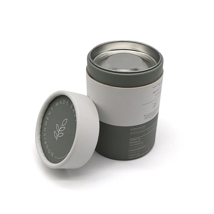 Биоразлагаемые круглые картонные банки, трубка из переработанной бумаги для упаковки еды, кофе, чая