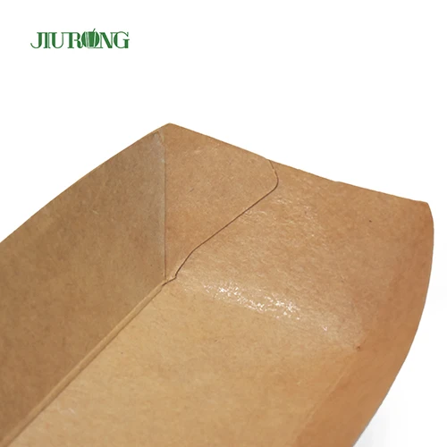 Sustainable Eco Friendly Disposable Snack Kraft Food Paper Tray Food  Packaging Container