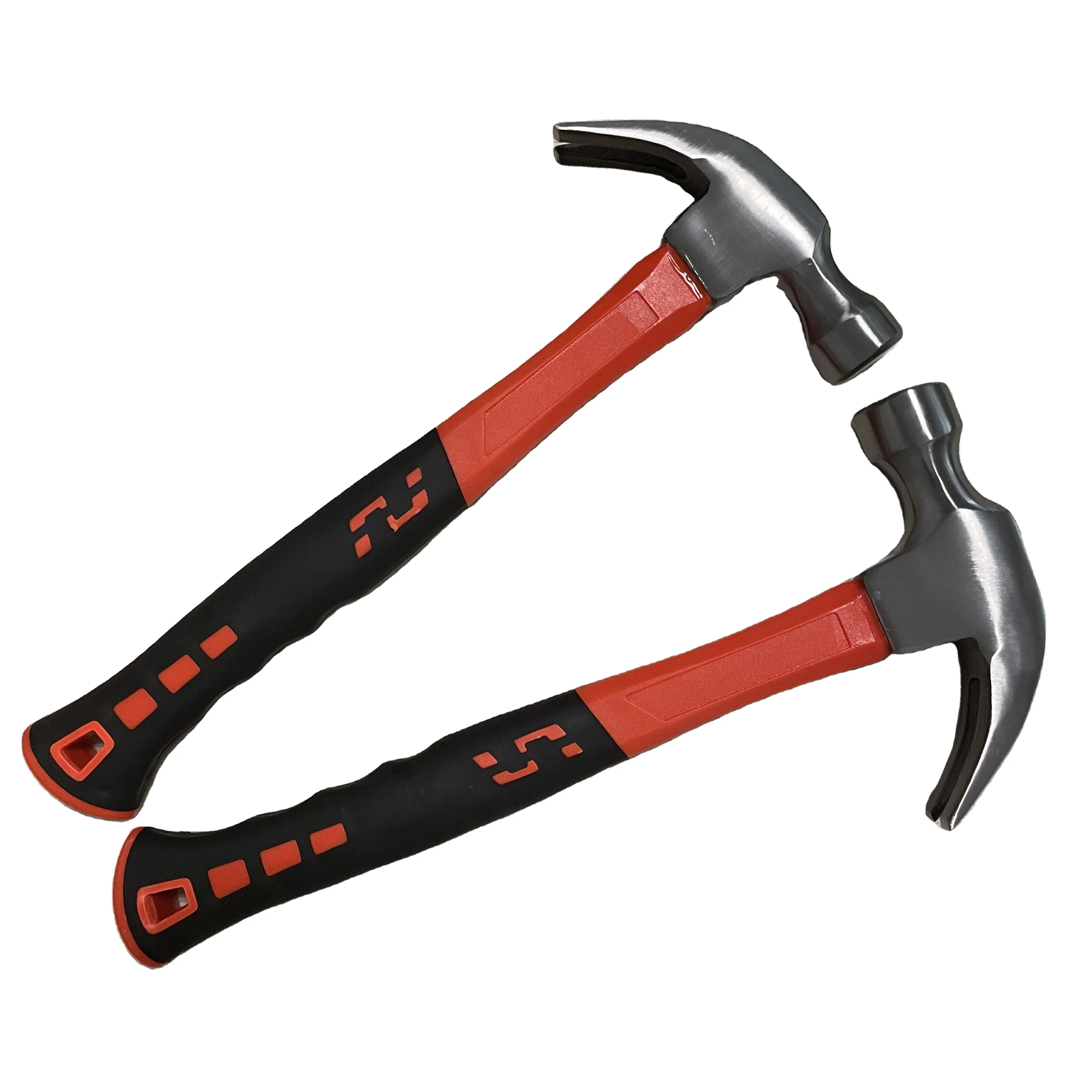 Professional 16oz carbon steel hand tool fiberglass handle claw hammer for repairing