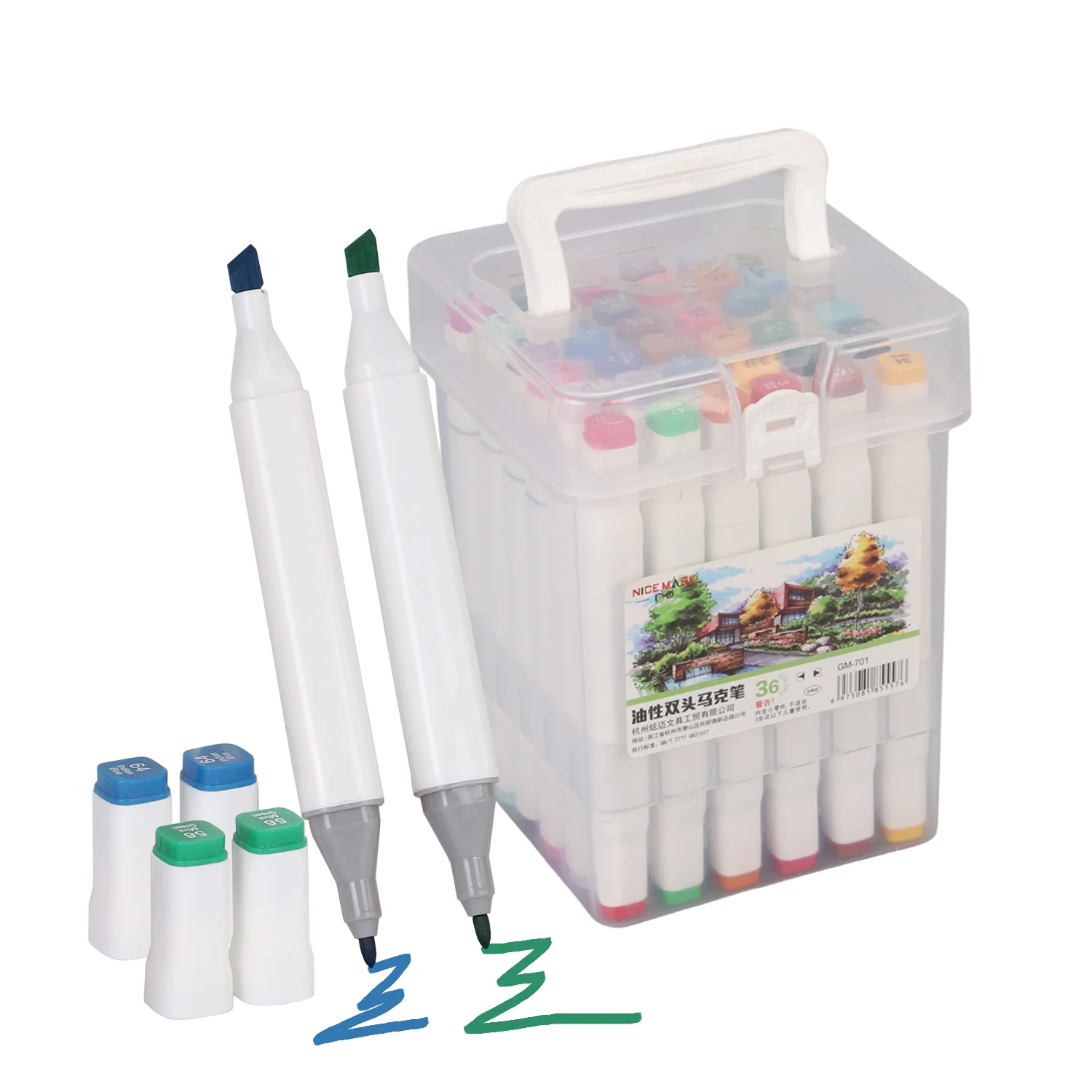 Art Marker Set 12-80Color Dual Tip Permanent Sketch Markers For Artists Adults Kids Drawing