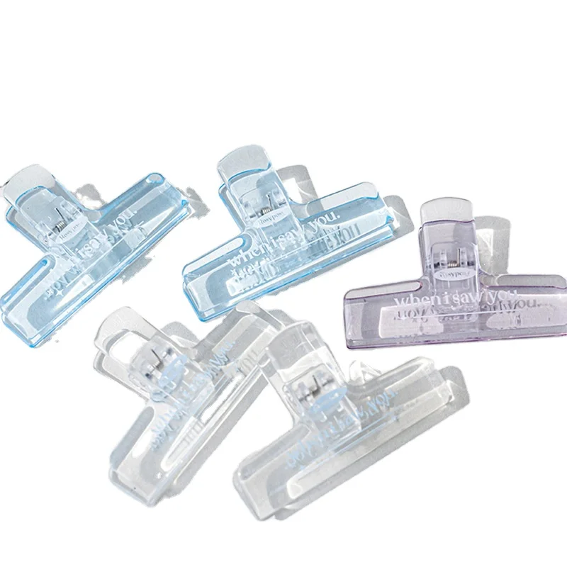 Transparent Acrylic Ticket Clip Student Stationery Ins Hand Ledger Large Paperclip Student Office Color Paper Clip Holder