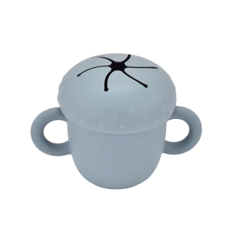 Food Grade Silicone Snack Cup For Kids No Spill Snack Cup Silicone Baby Snack Cup Kid
