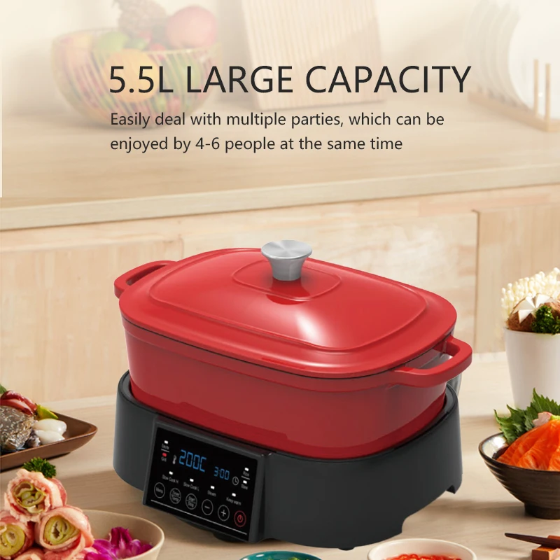 New 5.5L  Multifunction Air Fryer/multi Cooker With Digital Display Touch Control indoor air grill Air Fryer Grill