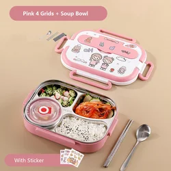 Eco Friendly Leakproof Reusable Sealed Compartment Lunch Box Stainless Steel Kids School Bento Box