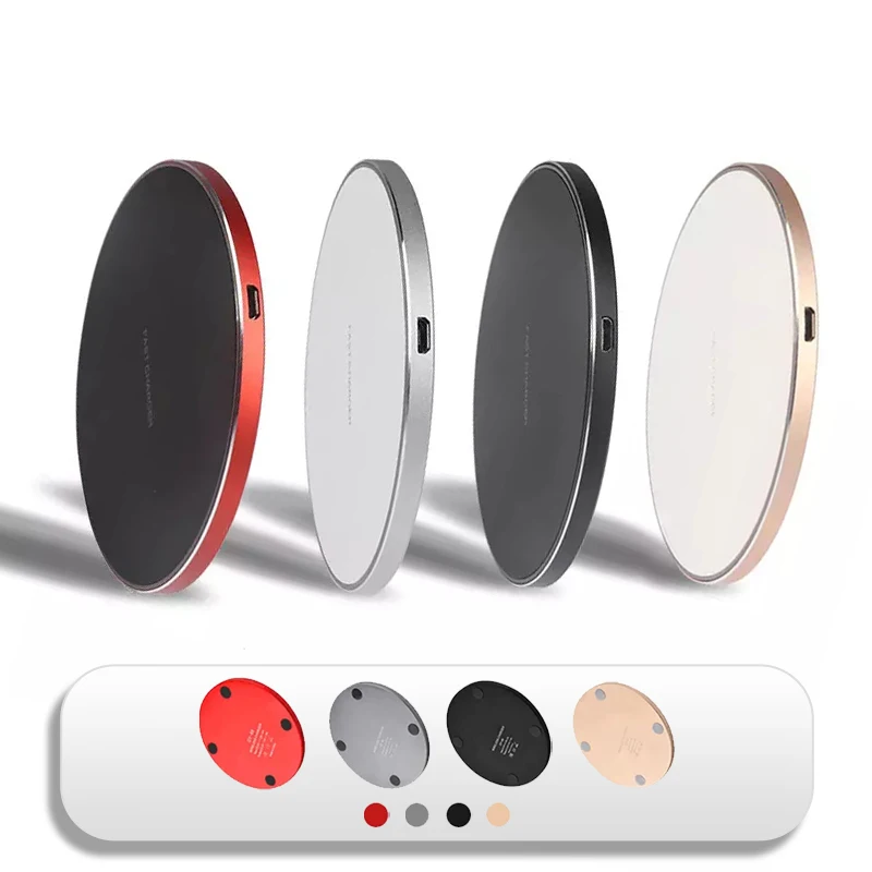 Shenzhen Custom Portable Phone 10 W 15W Fast Charger Wireless Mobile Round Price Chargers with Type-c USB Lamp