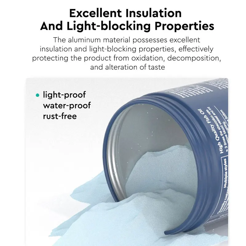 customized printed logo luxury metal packing tin can box for health product food grade aluminum container for powder