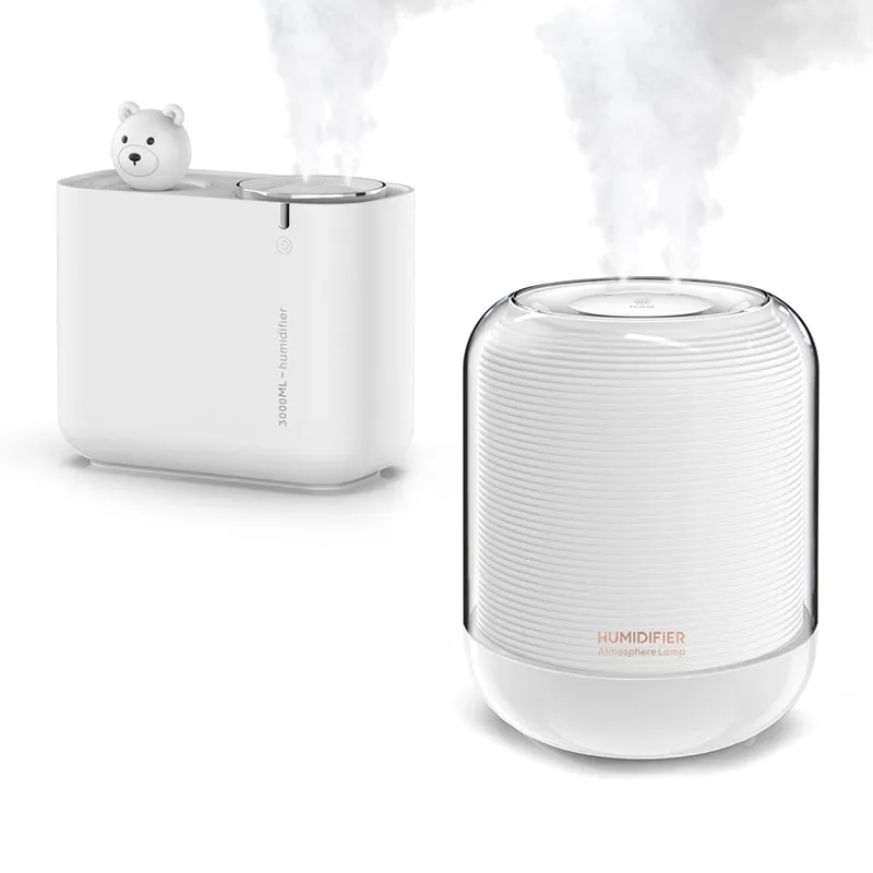 3L 3 Liter 3000 ML Air Humidifier LED Mini Mute Strong Double Cool Mist Diffuser Ultrasonic Humidifiers for Room Home