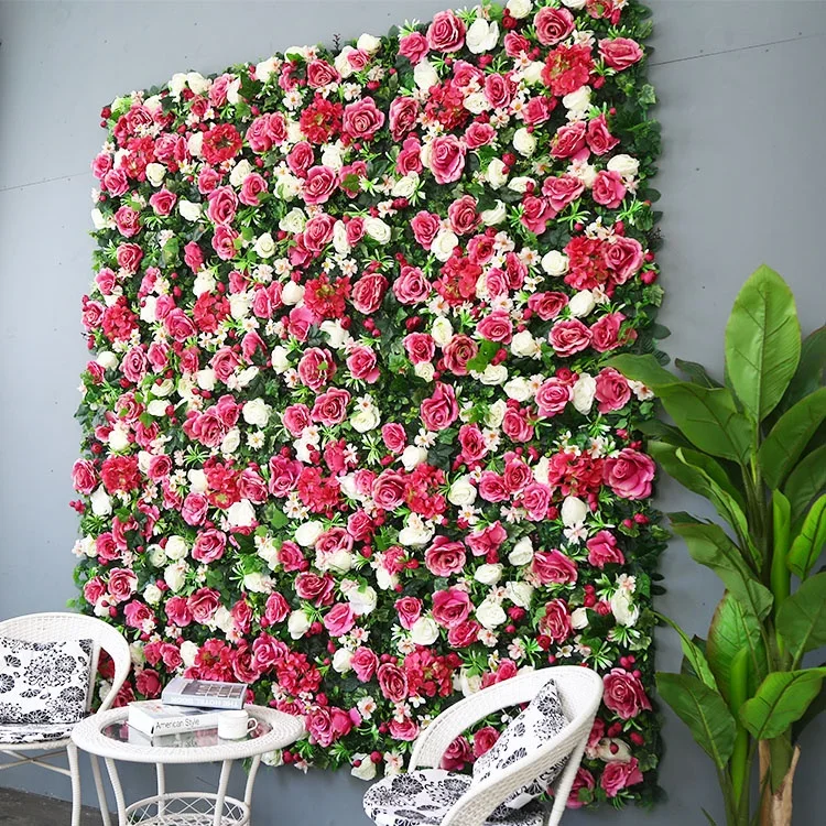 Customized Wedding Decor Roll Up Cloth Preserved Flower Walls Panel Backdrop Rose Silk Artificial Peony Flower Wall For Party