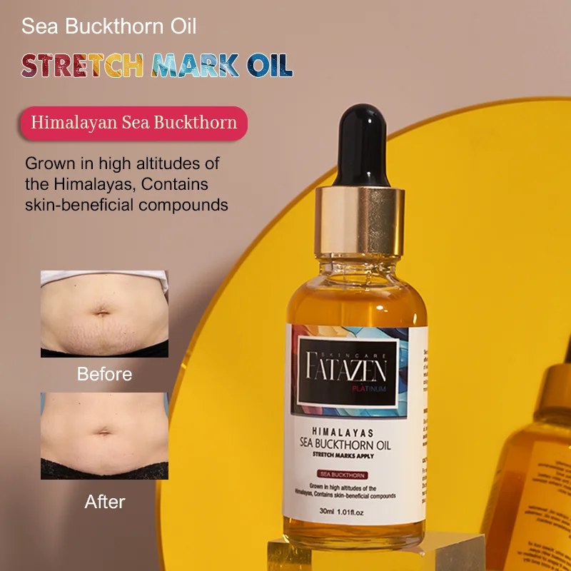 Private Label Skincare Aloe Vera Massage Essential Oil For Improve Skin Elasticity OEM Pure Sea Buckthorn Oil For Stretch Mark