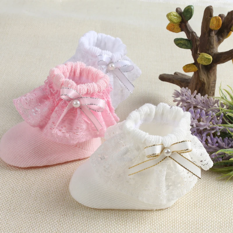 New baby lace anti slip socks newborn cotton socks cute baby socks manufacturer