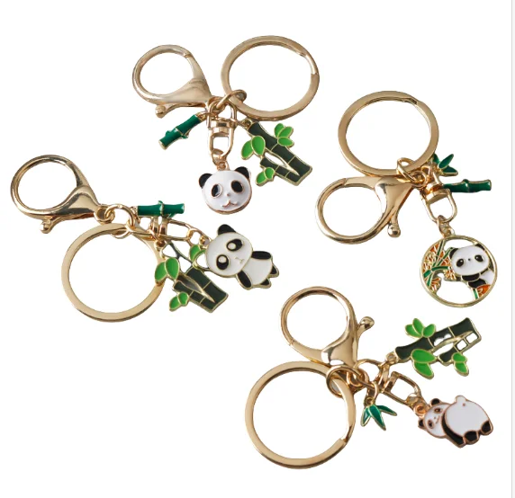Cartoon Panda Metal Key chains wholesale animal keychain Cute promotional keychains accessories