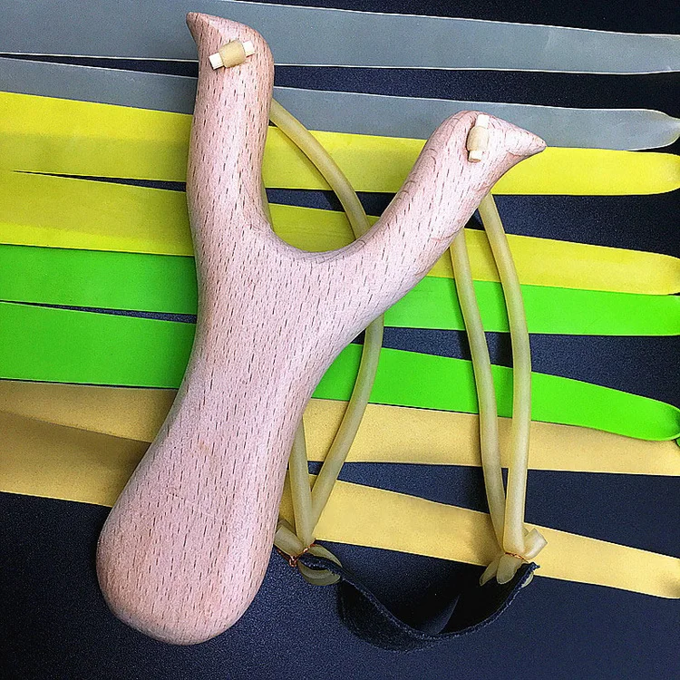 Outdoor Traditional Rubber Band Group Children Toy Wooden Hunting Slingshot