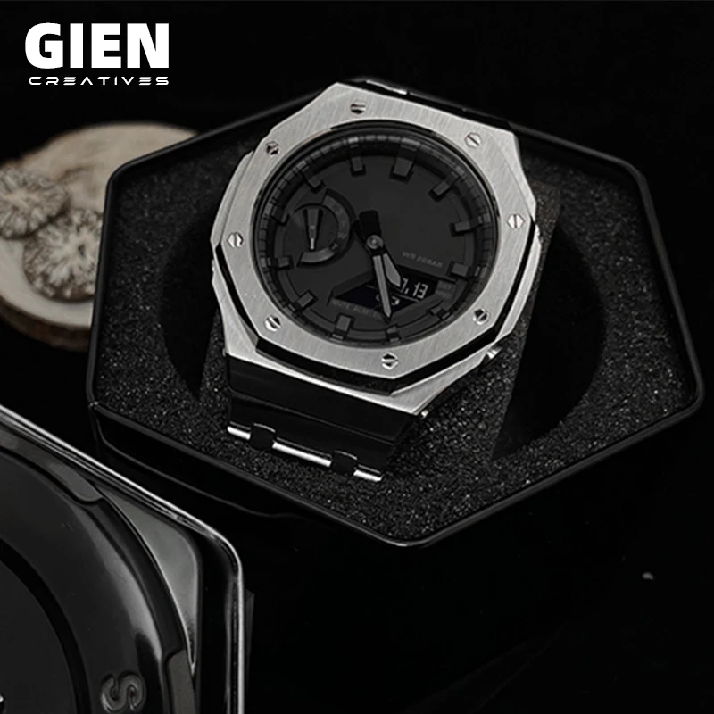 Gien creatives Luxury Rubber strap mod case for G-shock GA2100 2ND Gen linker modified watch accessories