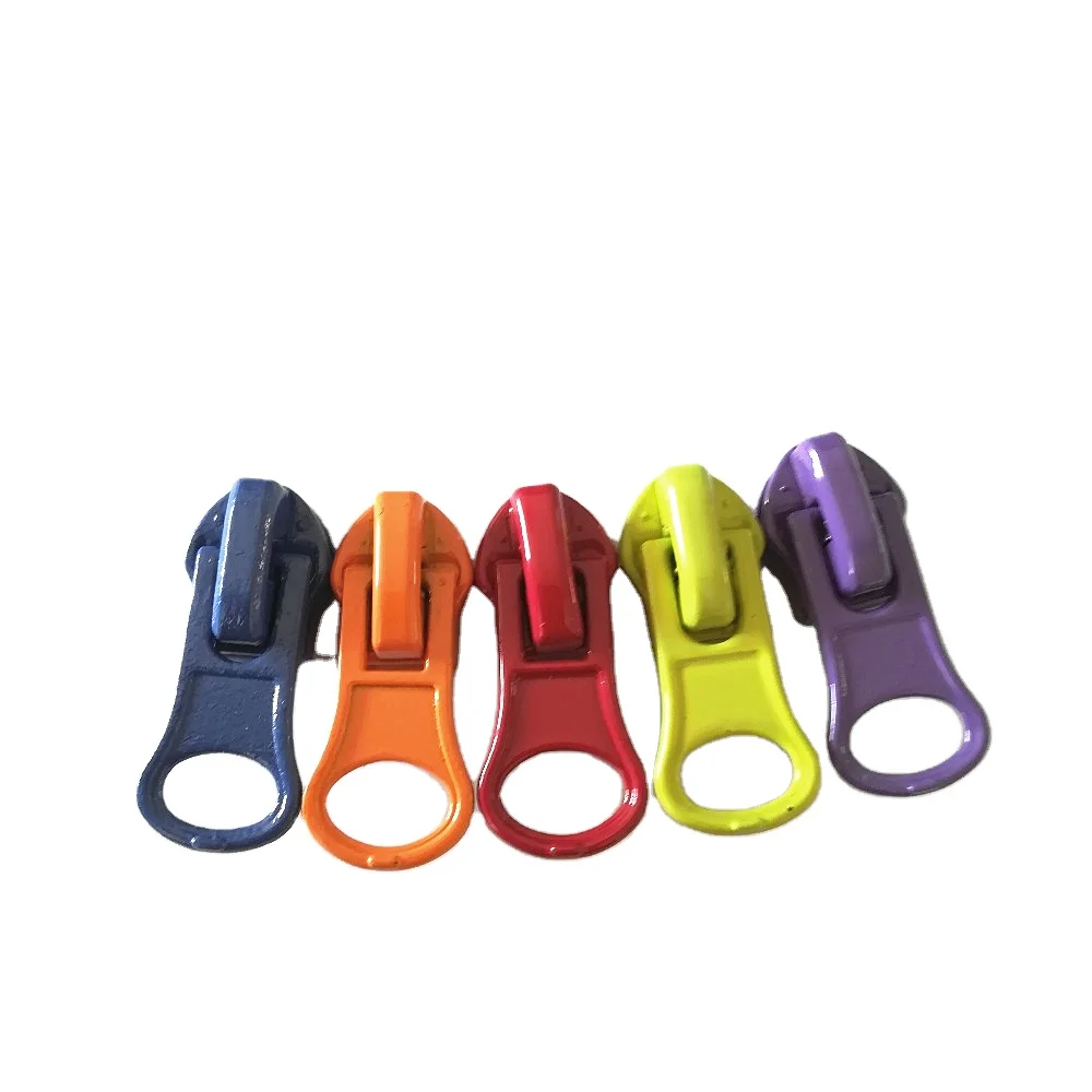China Manufacture Wholesale Custom Colorful Reusable Zipper Puller Slider For Bags Garments