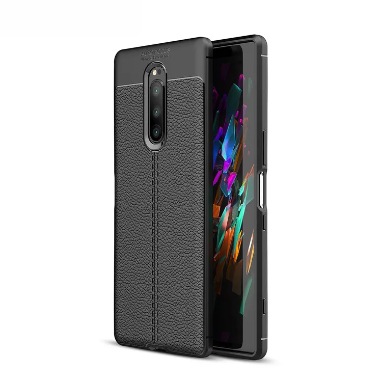 For Sony Xperia 10 Pro 10II 5II 1II Silicone Phone Case Leather Litchi Pattern Protection For Xperia XZ4 XZ3 XZ1 compact premium