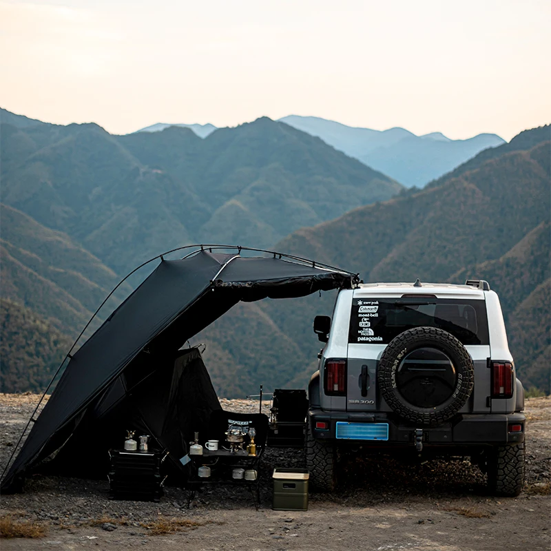 Outdoor Waterproof Car Tarp Self-Driving Tour Rear Extension Canopy Carside Tent for Outdoor Adventures