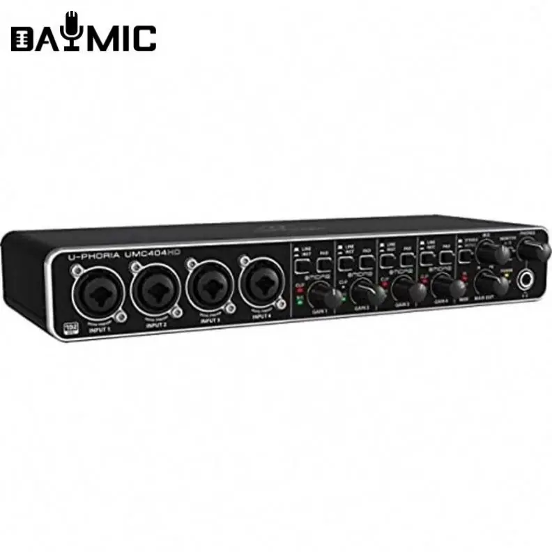 Factory usb Pc Computer Sound Cards 4 Input Audio Interface Music Live Studio Recording Equipment Professional