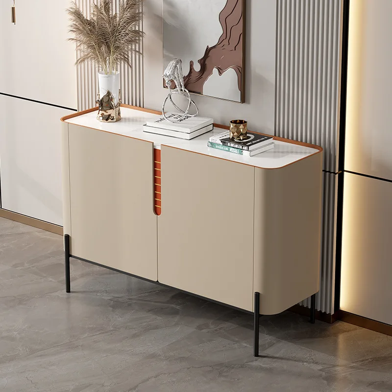 Small living room home multi-functional dining side cabinet modern simple storage tea water cabinet rock board light luxury