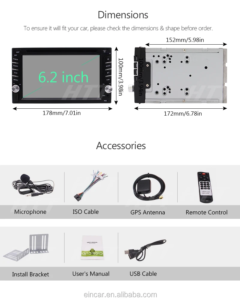 Drop shipping Android 10.0 Car Stereo DVD Player Double Din 6.2' Touch Screen autoradio with carplay android auto