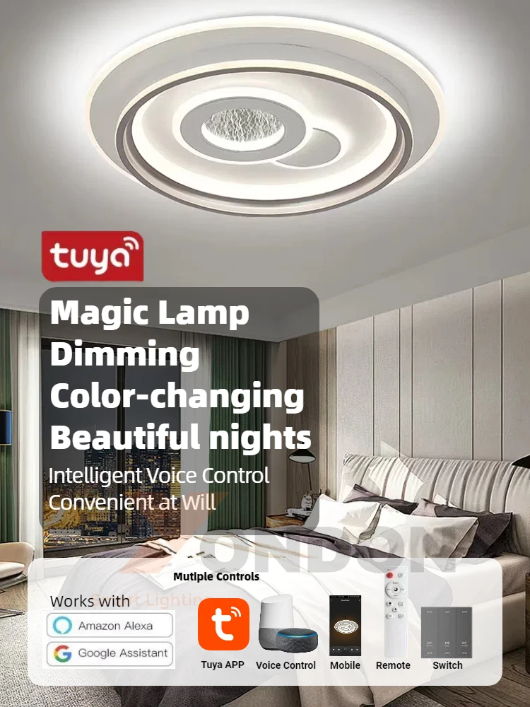 New Smart Voice Ceiling Light  Tuya Zigbee  Wifi Bluetooth dimming and CCT change