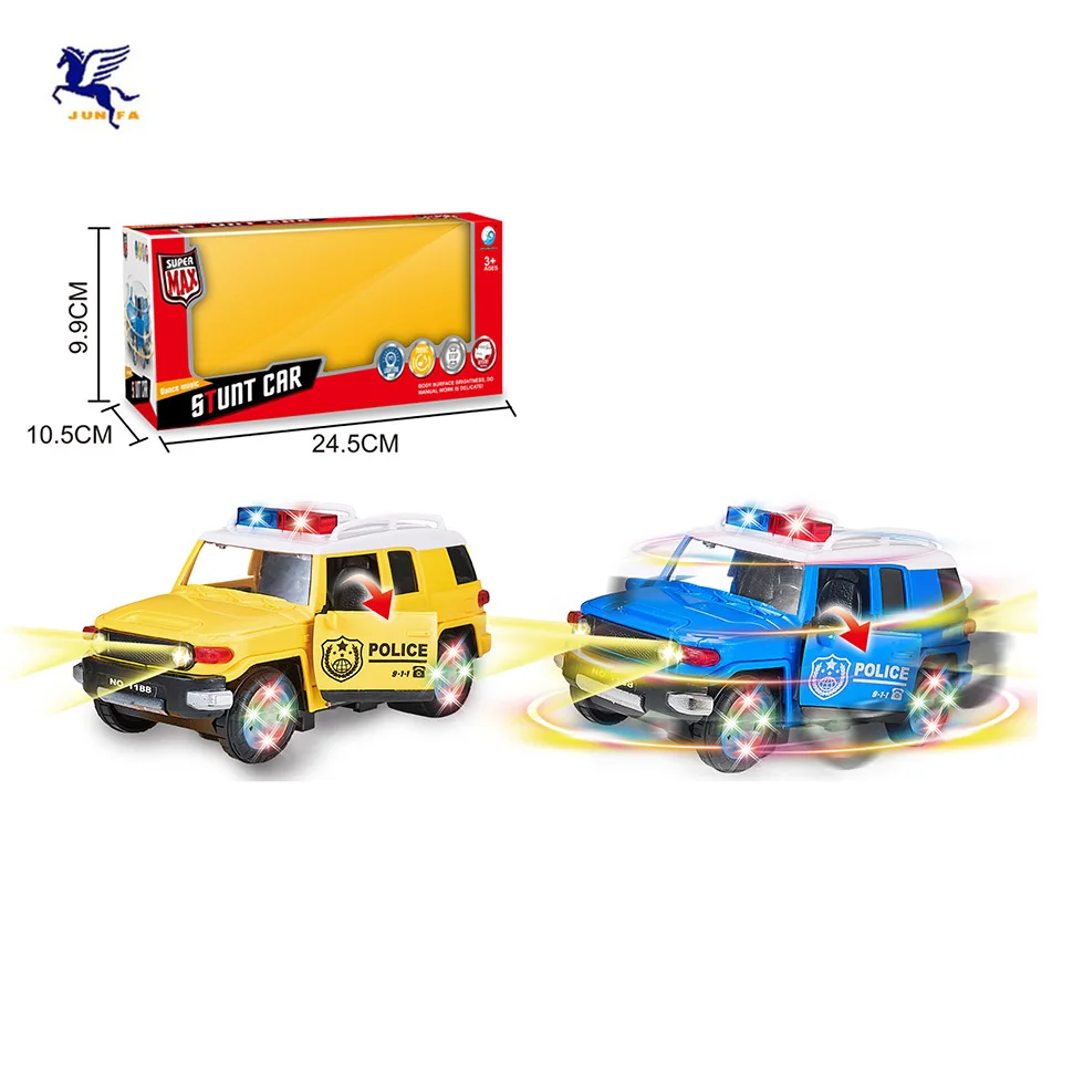Детский Пластиковый полицейский автомобиль B/O с открытой дверью игрушечный гоночный на батарейках для