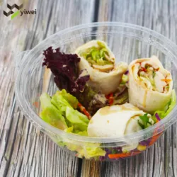 Оптовая продажа, пластиковая Салатница для домашних животных на вынос, 12 унций, 16 унций, пищевой контейнер без бисфенола А, индивидуальный логотип с герметичными круглыми крышками