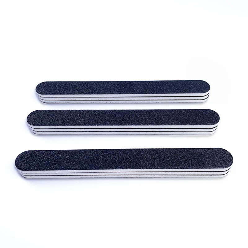 Customized Printed Logo Grit 80 100 150 180 240 Double Sides Nail Black File Washable Black Nail File