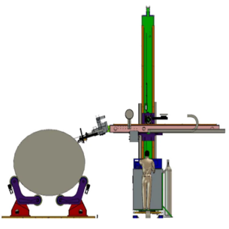 SHUIPO Column and boom welding manipulator for fuel tank production line