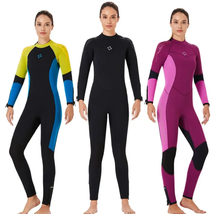2021 New Design One-Piece Warmth Back Wrist Ankle Zipper Neoprene Wet Suits  Female  Wetsuits  for Women